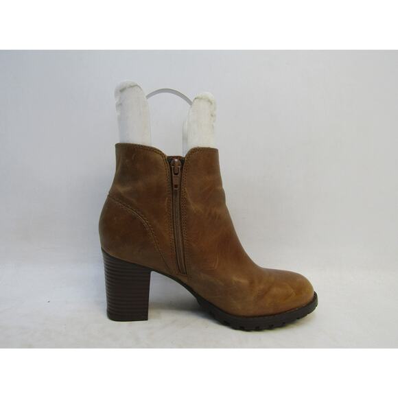 Clarks Womens Sz 7 M Brown Leather Zip Ankle Fashion Boots Bootie - Picture 4 of 11